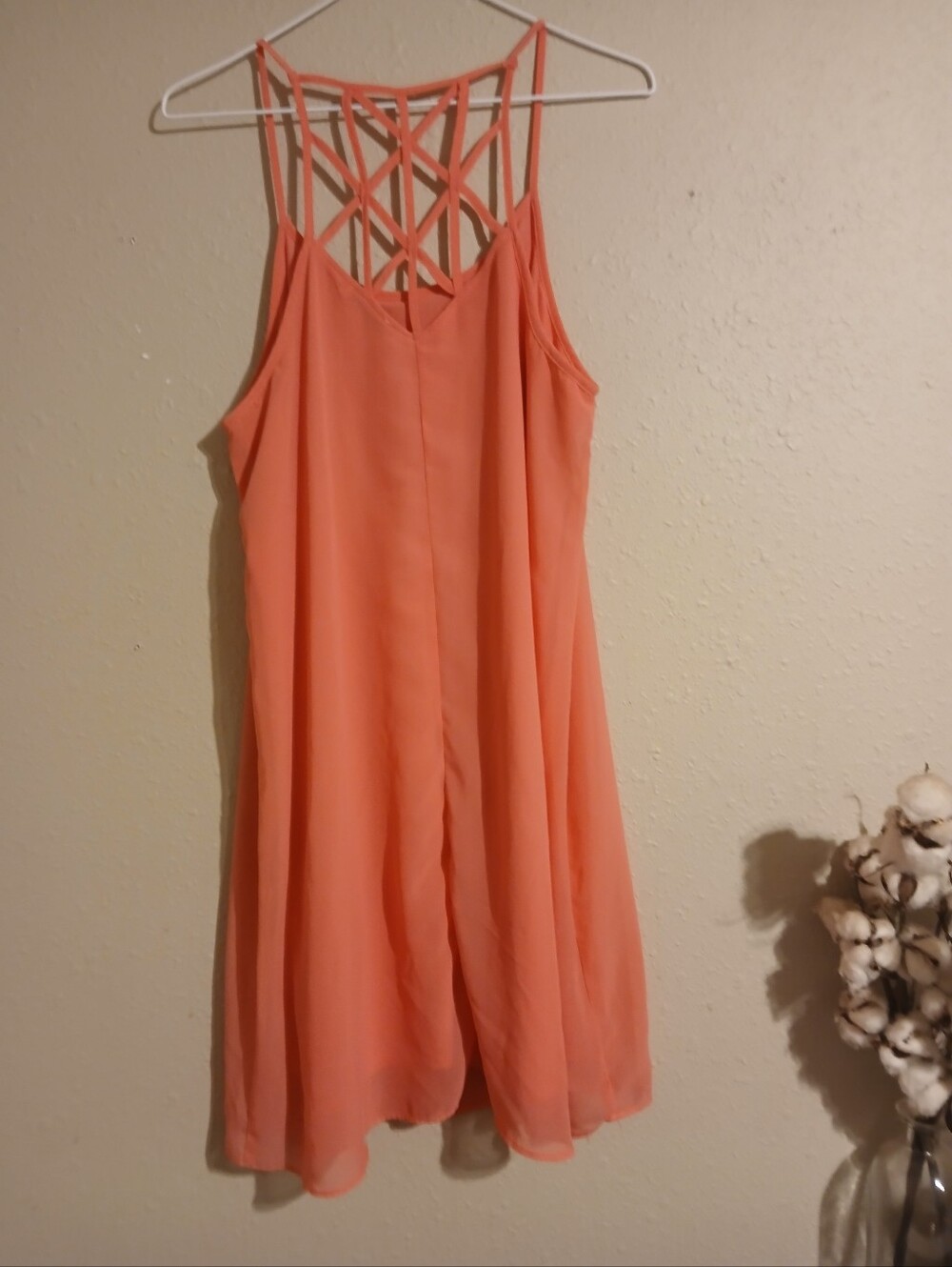 Moa Moa Coral Sleeveless Dress with Strappy Back